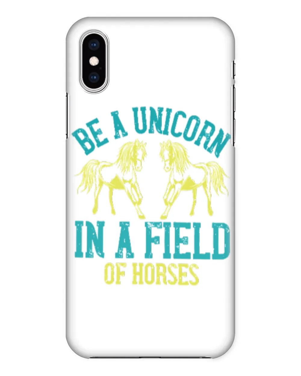 Horse be a unicorn in a field of horses horseman cattle