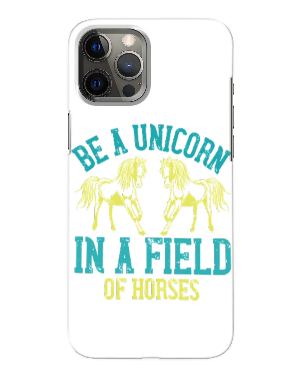 Horse be a unicorn in a field of horses horseman cattle