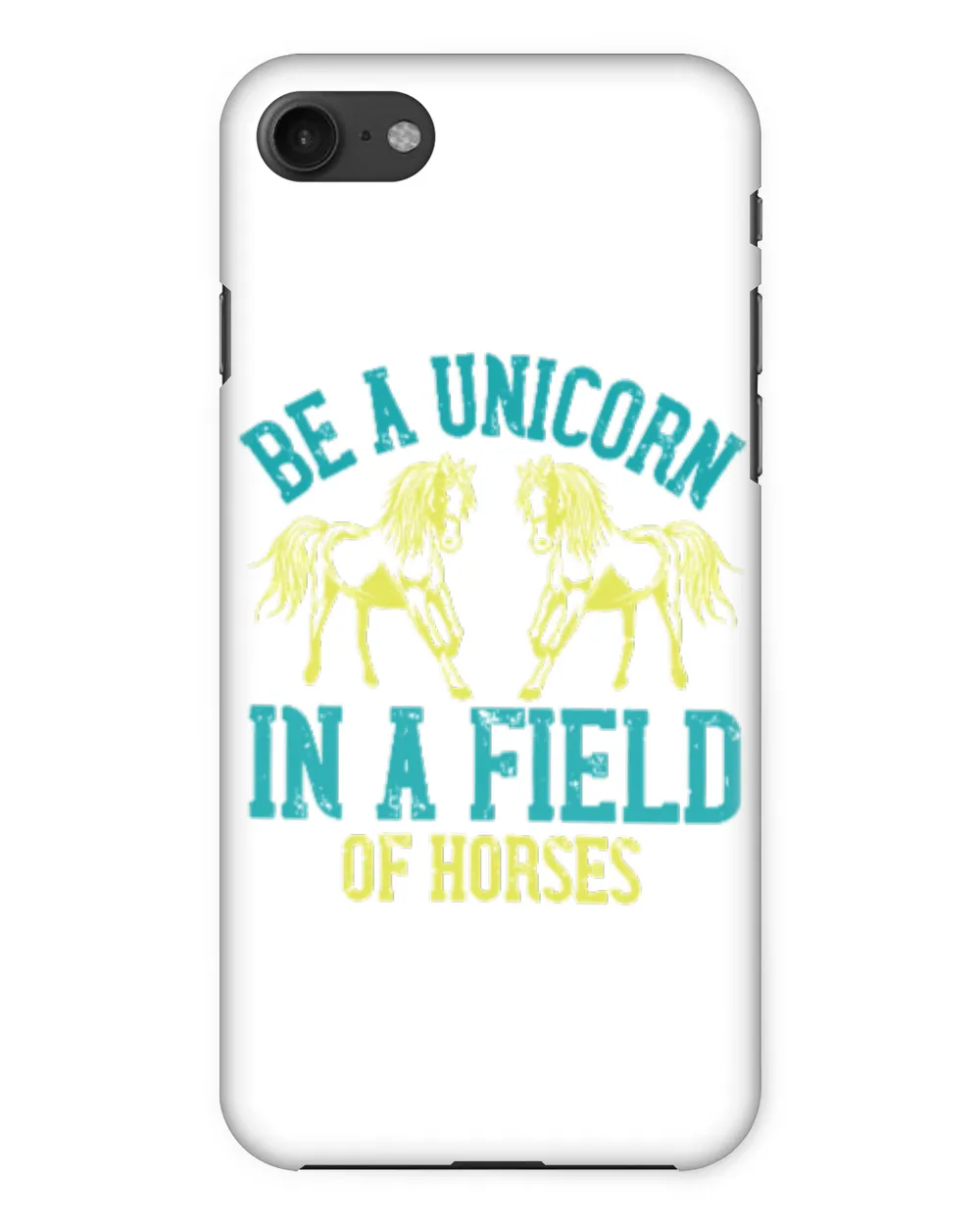 Horse be a unicorn in a field of horses horseman cattle