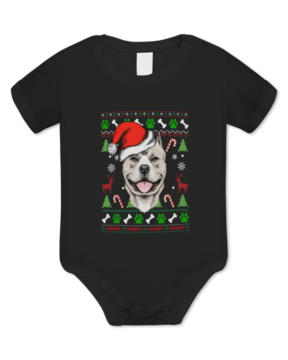 Pitbull Ugly Christmas Sweater Dog Santa Hat Xmas Men Women