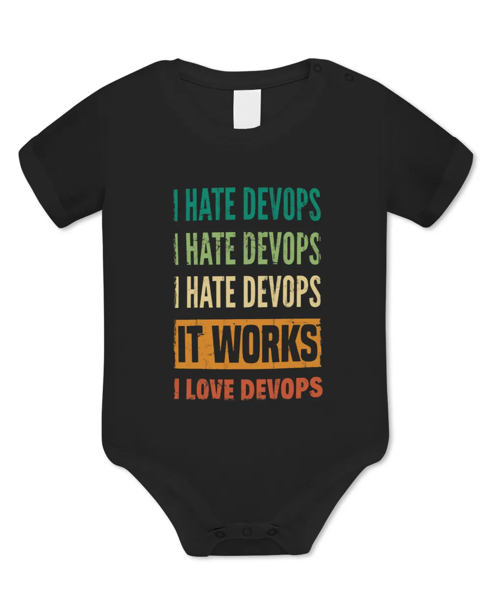 DevOps Engineer Cloud Computing I Hate DevOps I Love DevOps Baby Bodysuit - EU black 3m