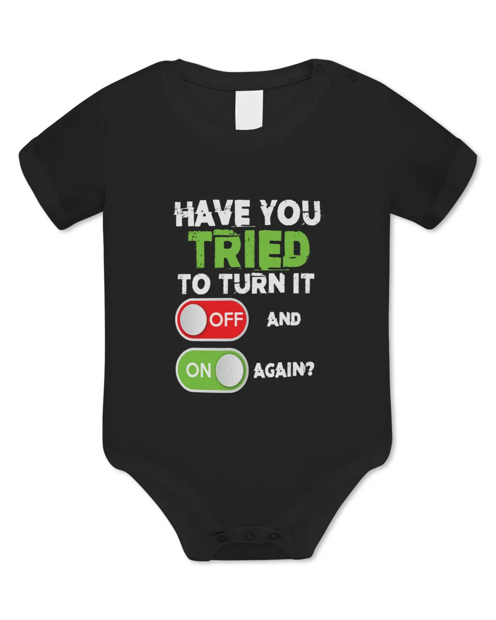 Funny Tech Support Customer Service Programmer Nerd Techie Baby Bodysuit - EU black 3m