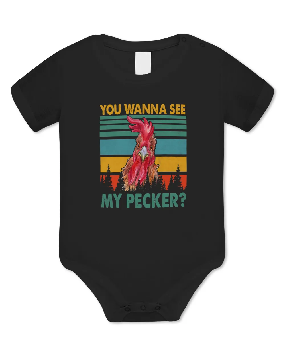Chicken Vintage Retro You Wanna See My Pecker Rooster Chicken 432 Chick
