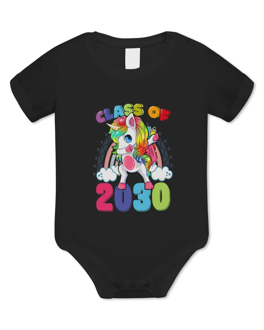 Senior Class Of 2030 Unicorn Dabbing Rainbow Graduation 2030