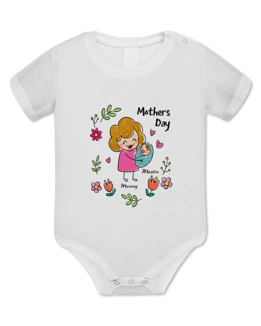 Mother's Day - Mother and Son Baby Bodysuit - EU white 3m