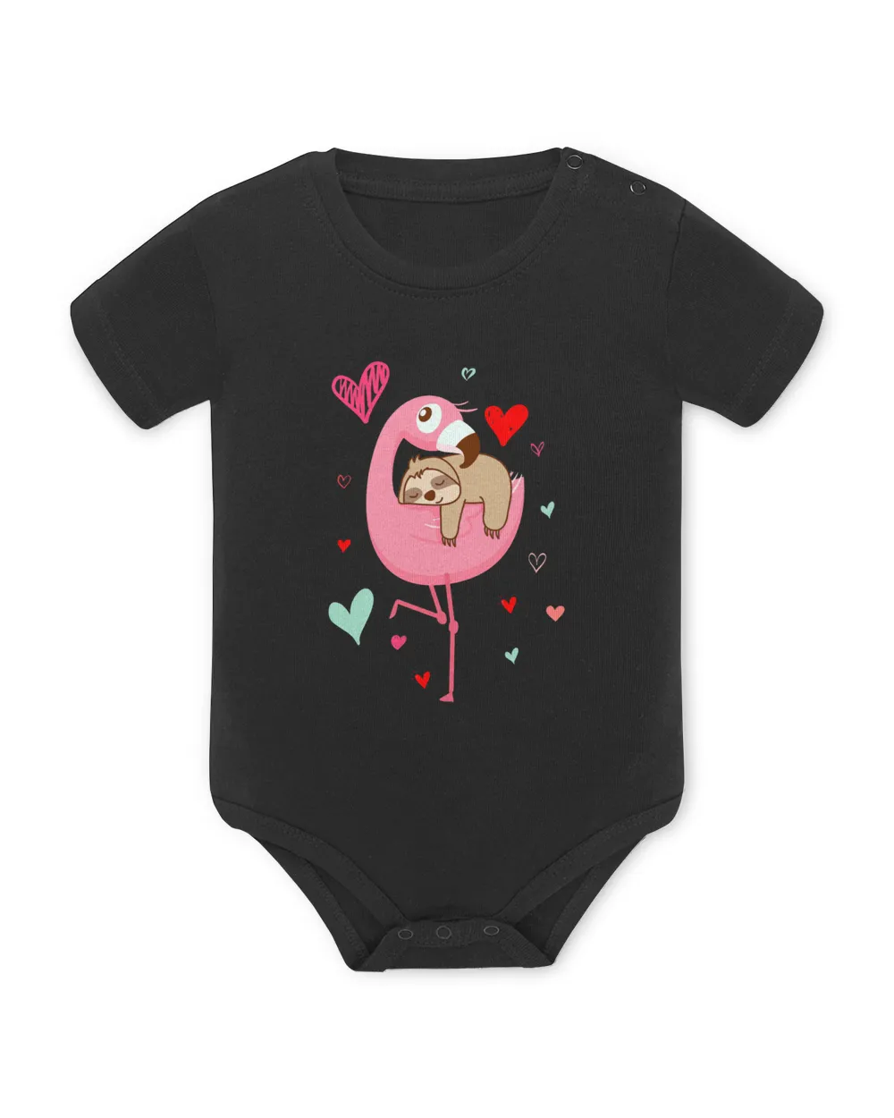 Flamingo Sloth Happy Valentines Day Love Relationship Heart