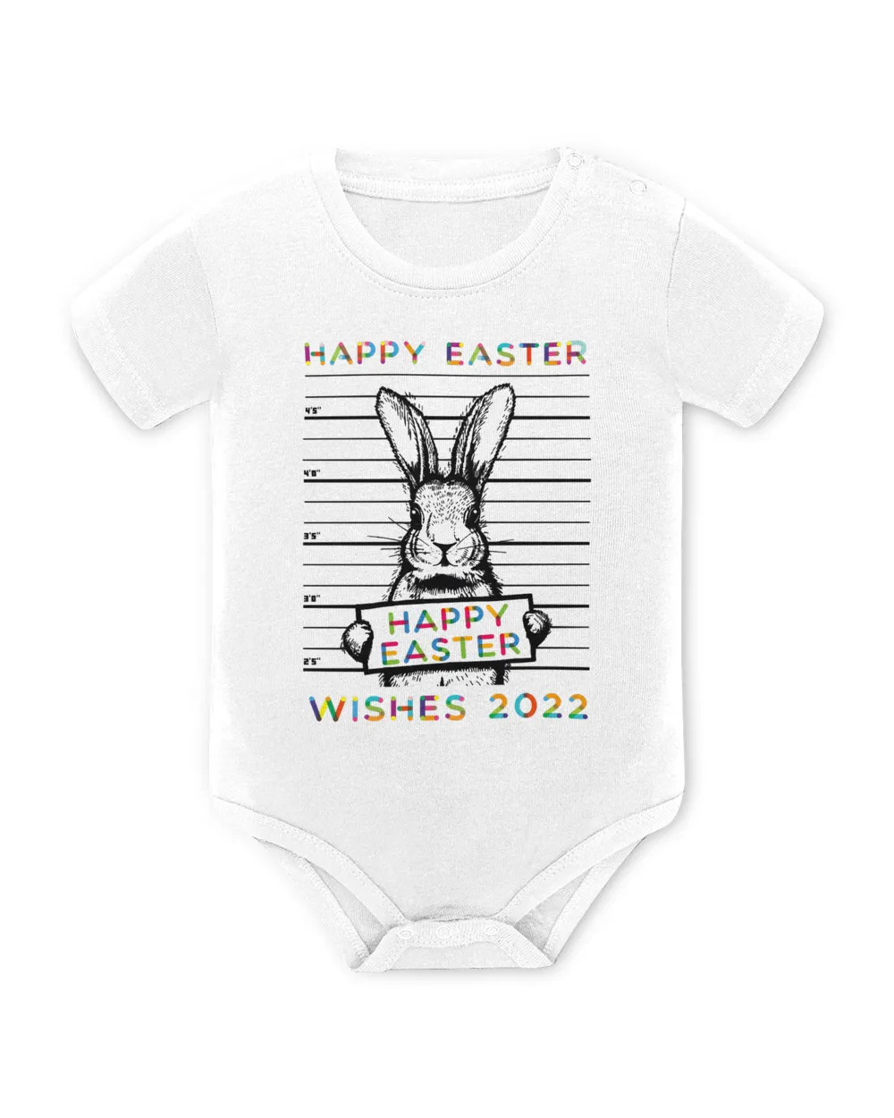 Happy Easter Wishes 2022 Funny Cute Bunny Rabbit Police Scene Illustration Classic T-Shirt