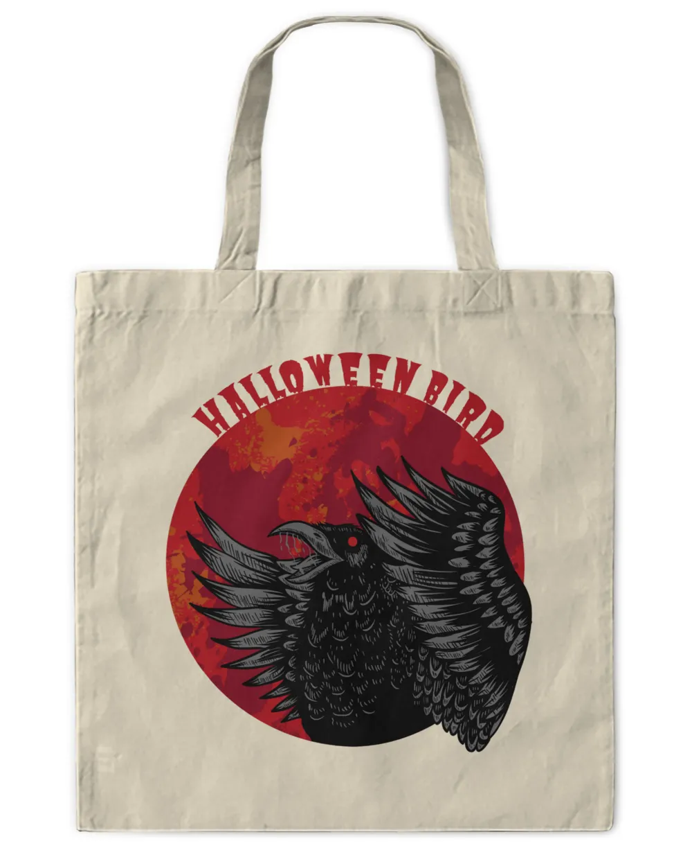 Red Moon Scary Eagle Halloween Bird