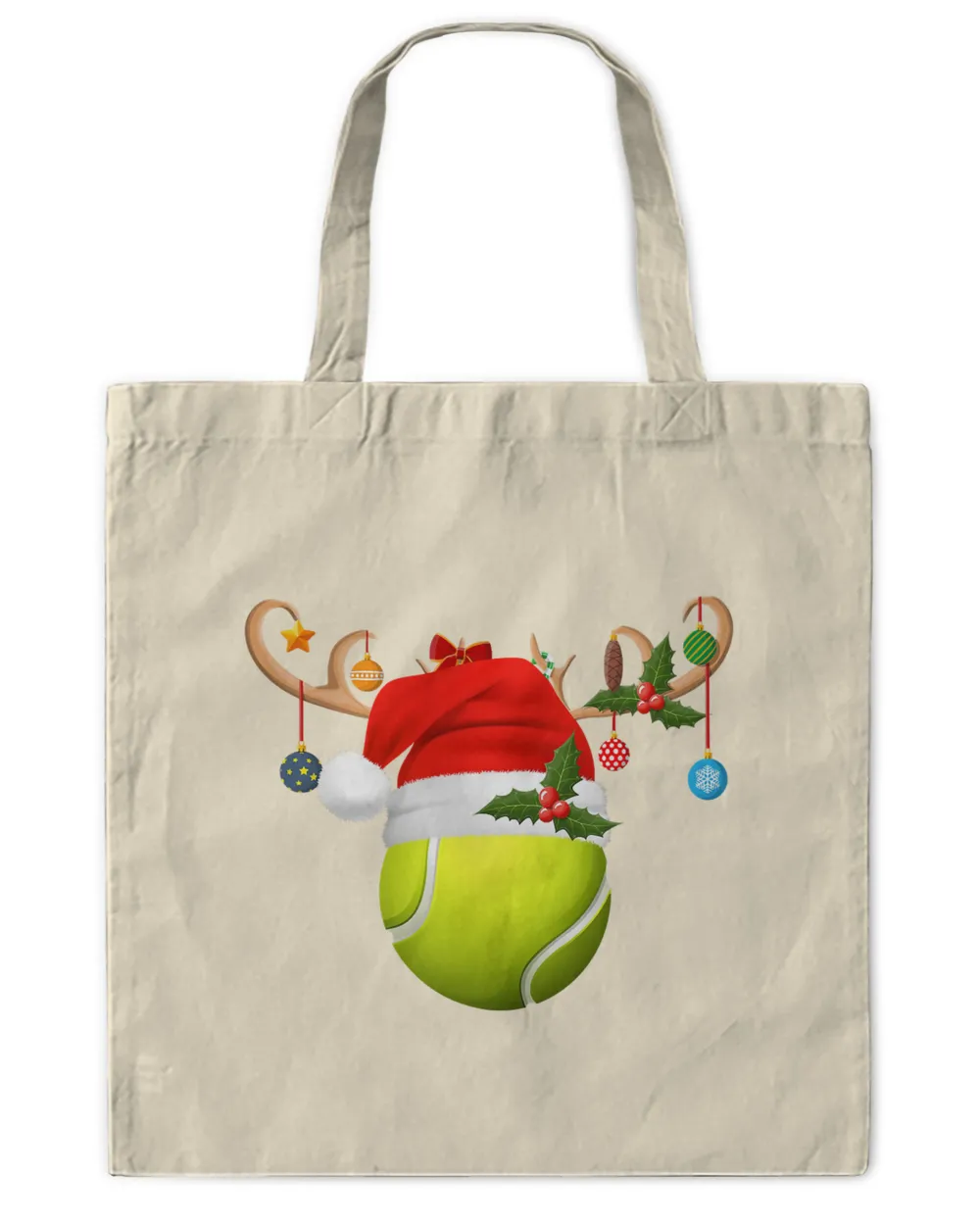 Tennis Player Gift Reindeer Santa Hat Tennis Ball Christmas T-Shirt