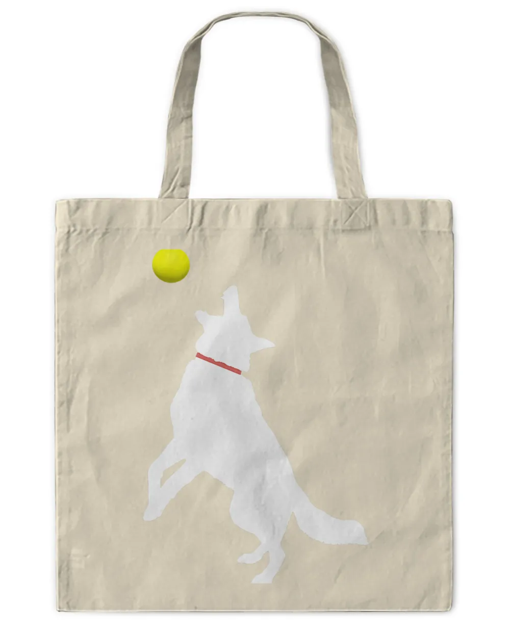 White German Shepherd Dog GSD Catching Yellow Tennis Ball T-Shirt