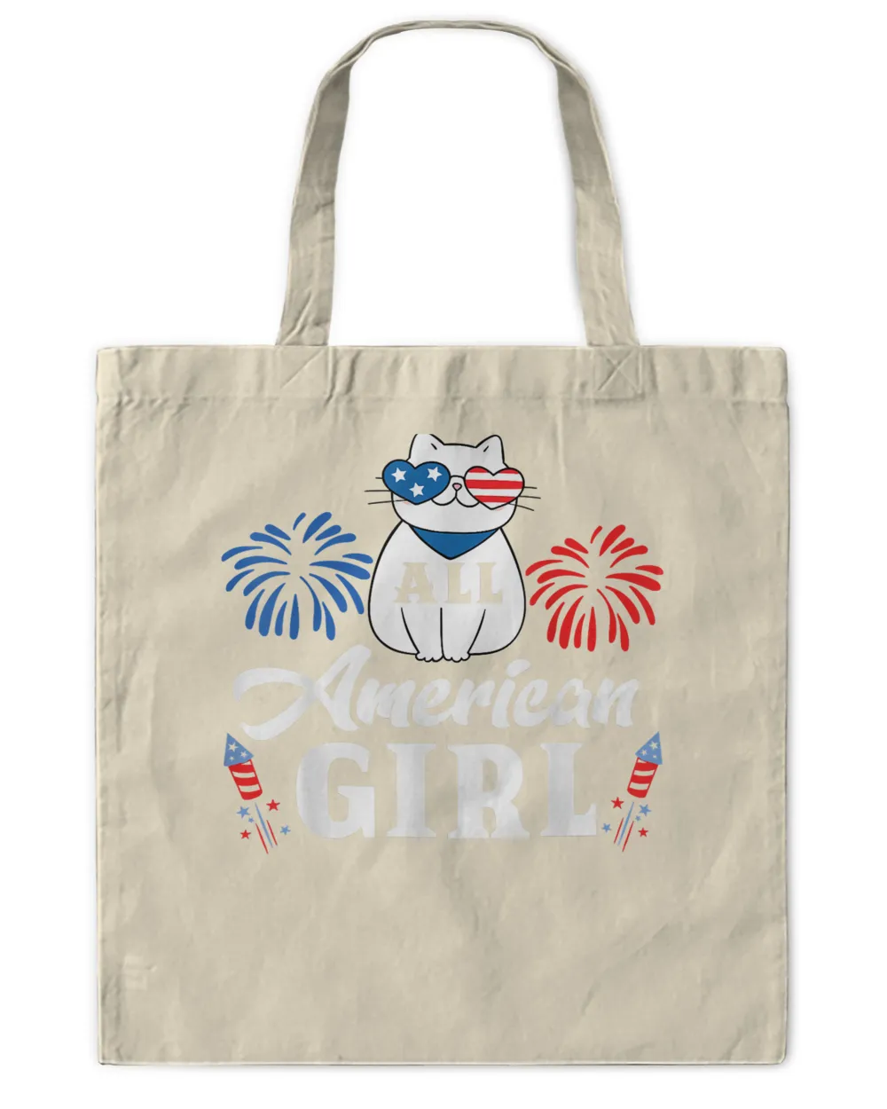 4th July America Independence Day Patriot USA Cat For Girls