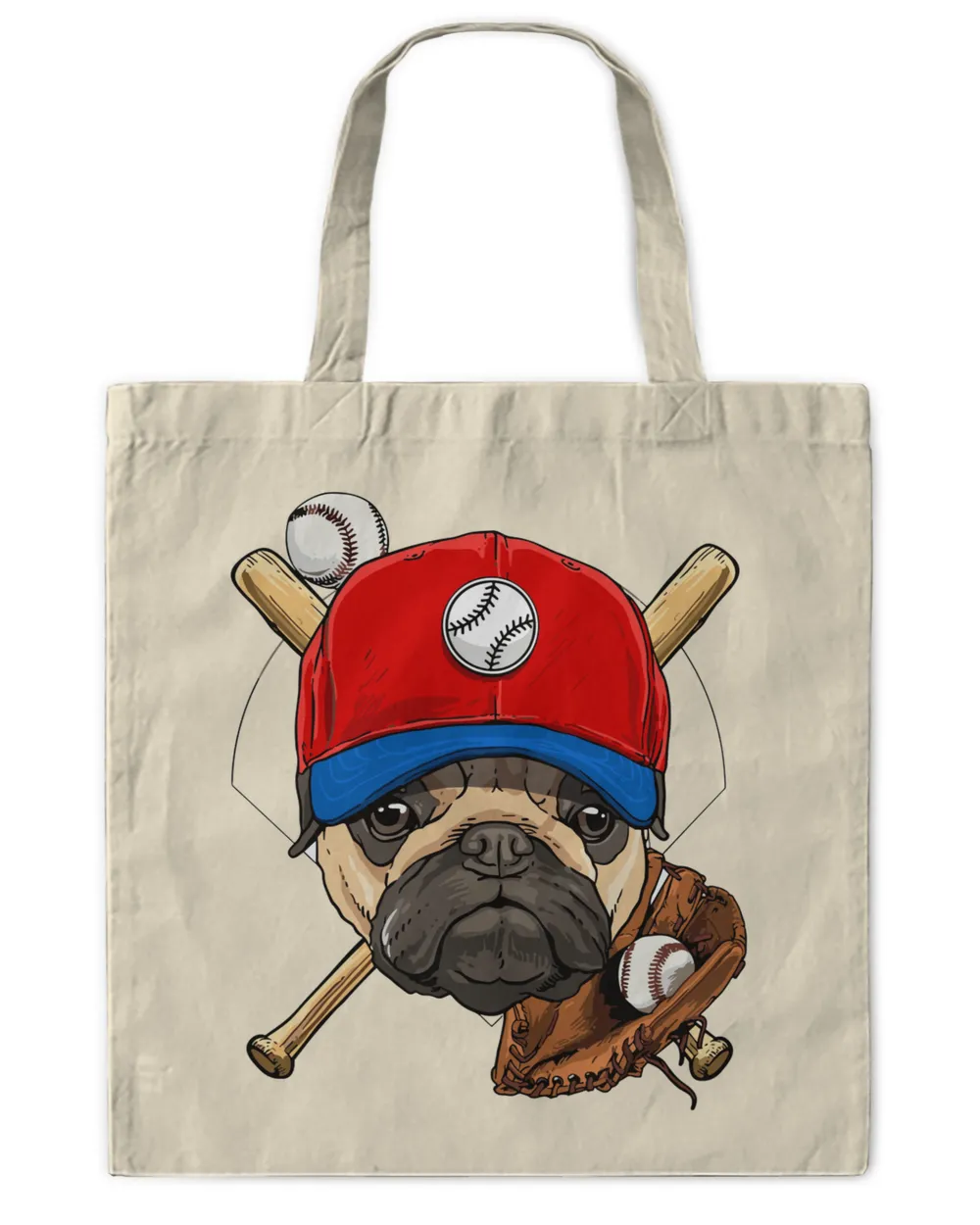 Baseball Player Coach Pug Dog Lover
