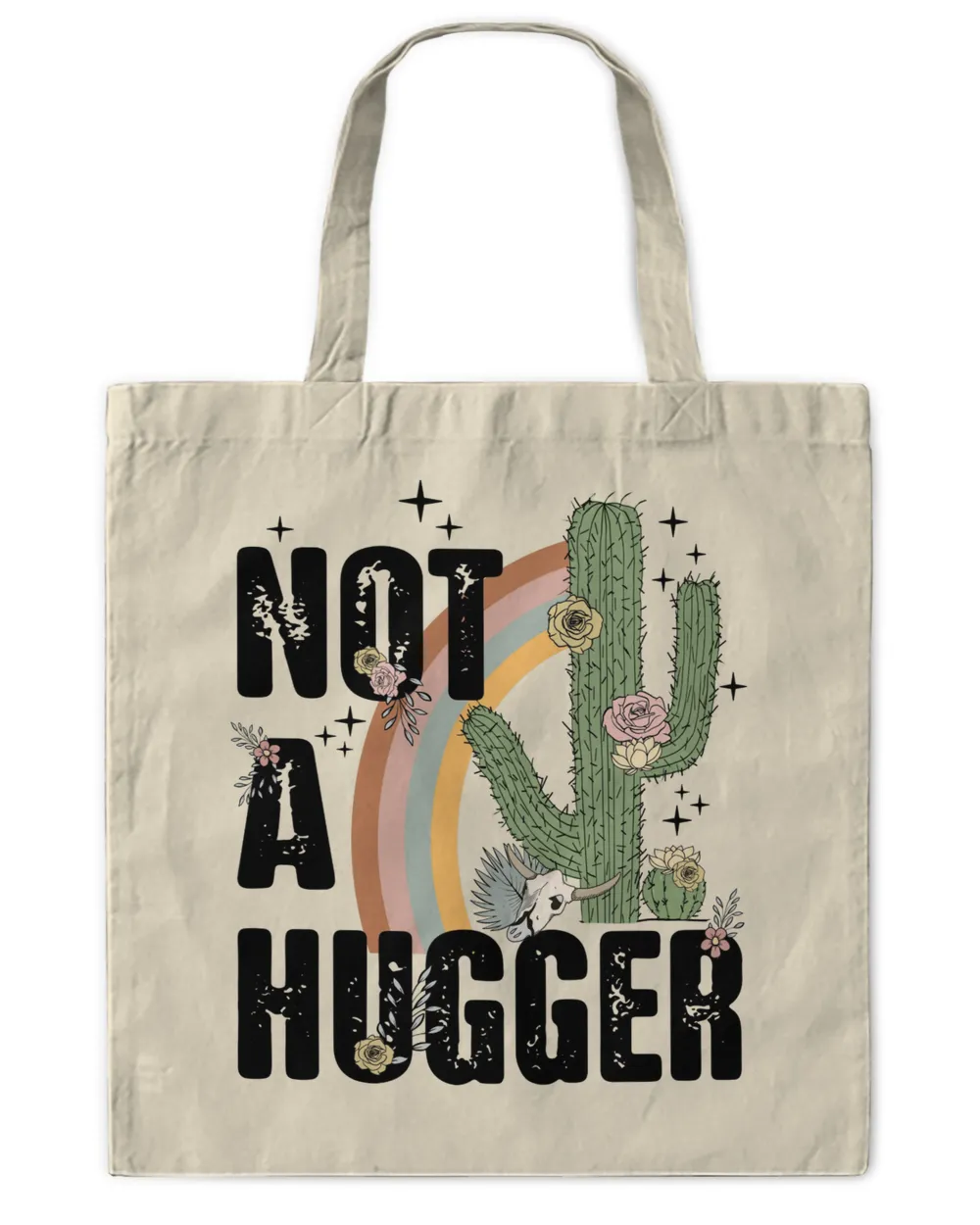 Not a Hugger, Rainbow, Boho Shirt, Cactus Shirt For Women