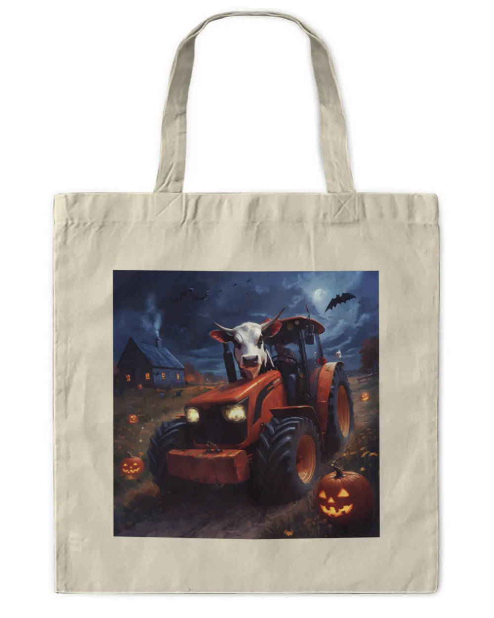 funny cow driving tractor halloween gift