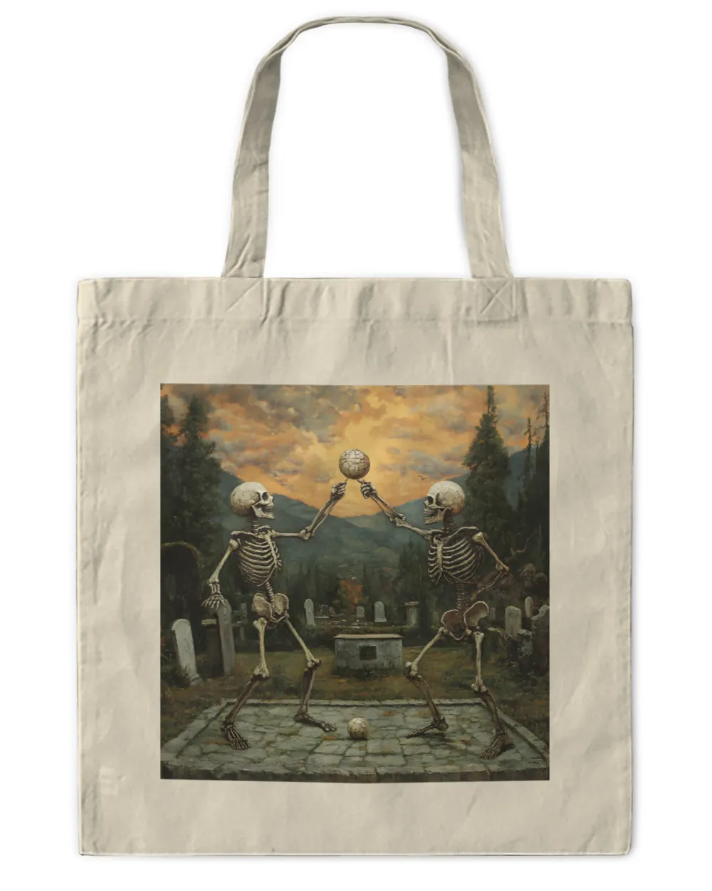 two Skeleton playing pickle ball ,halloween gift