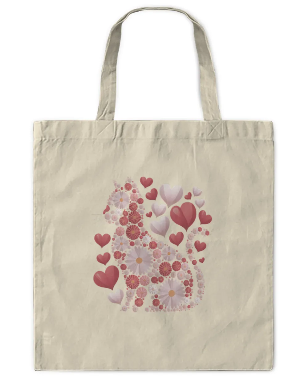Cat Lover Valentine's Day Floral Kitty Heart Design Long Sleeve