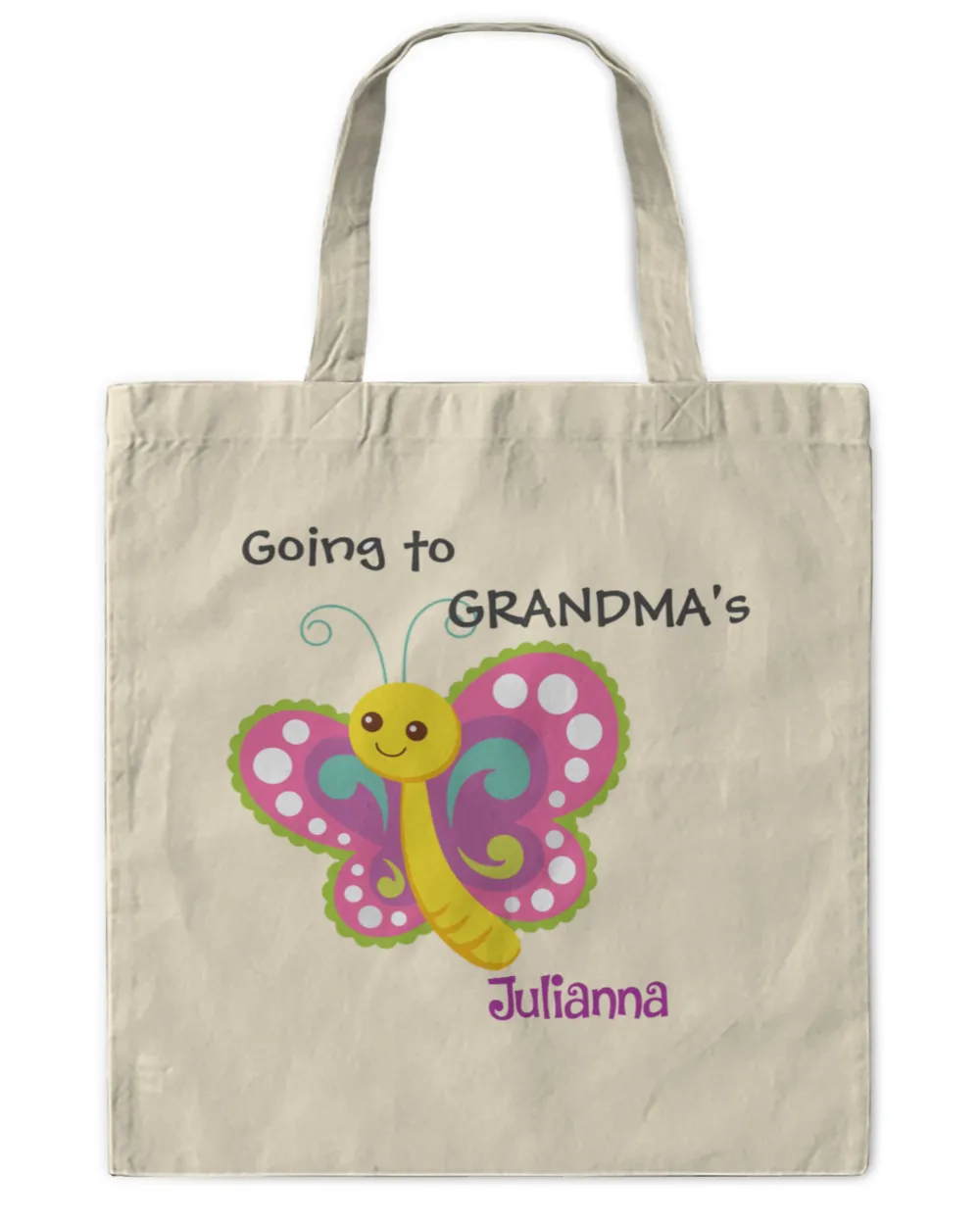 Girls Going to Grandma Overnight Bag - Butterfly, Gifts for Grandma, Gift idea for Grandma