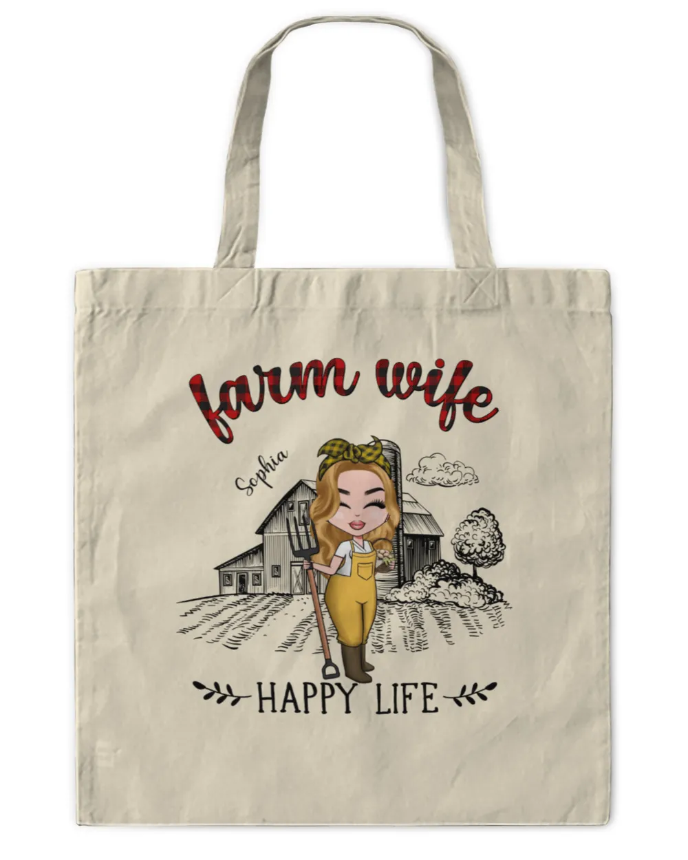 Farm Wife, Happy Life - Personalized Shirt - Birthday Gift For Farmer, Farm Lady, Gift For Wife, Gift Idea For Wife