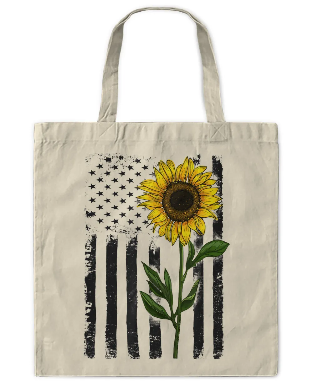American Flag Sunflower Vibes Hippie Vintage July 4th