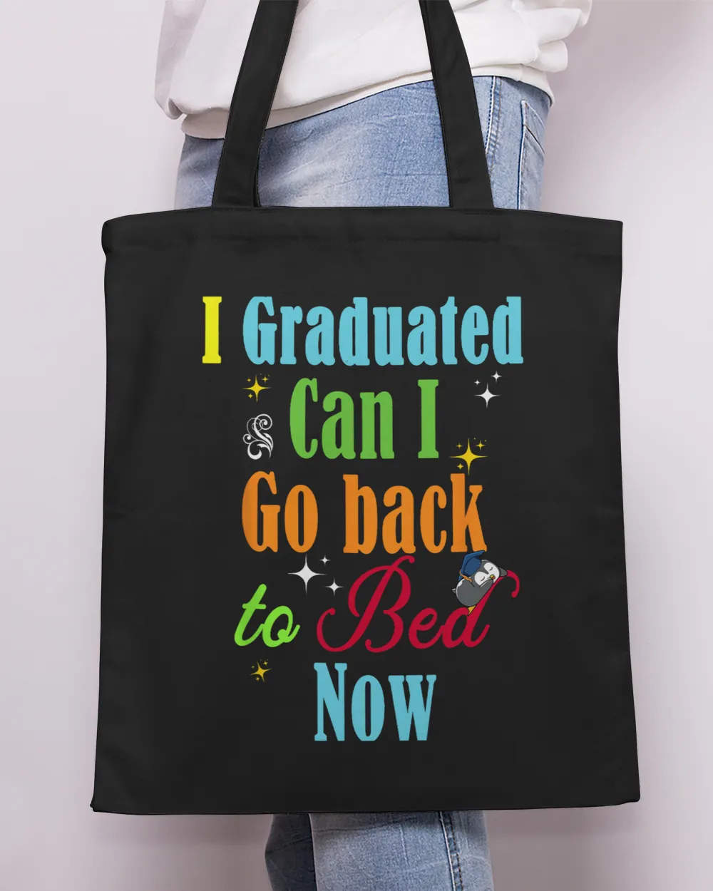 Penguins Lover Funny Cute Lazy PenguinI Graduated Can I Go Back To Bed Now