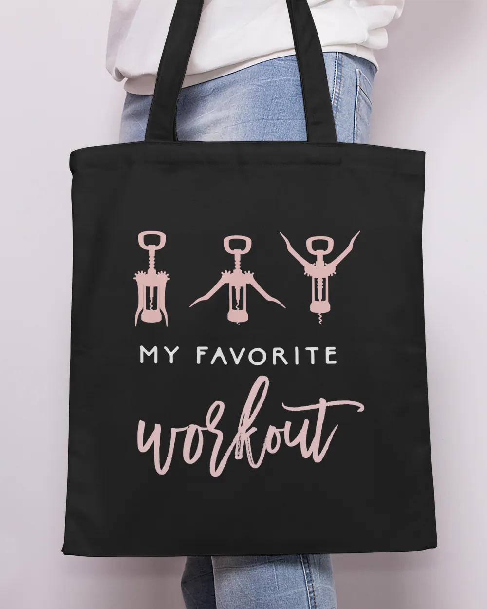 My Favorite Workout Funny Wine Lover Womens Exercise Quote Sweatshirt