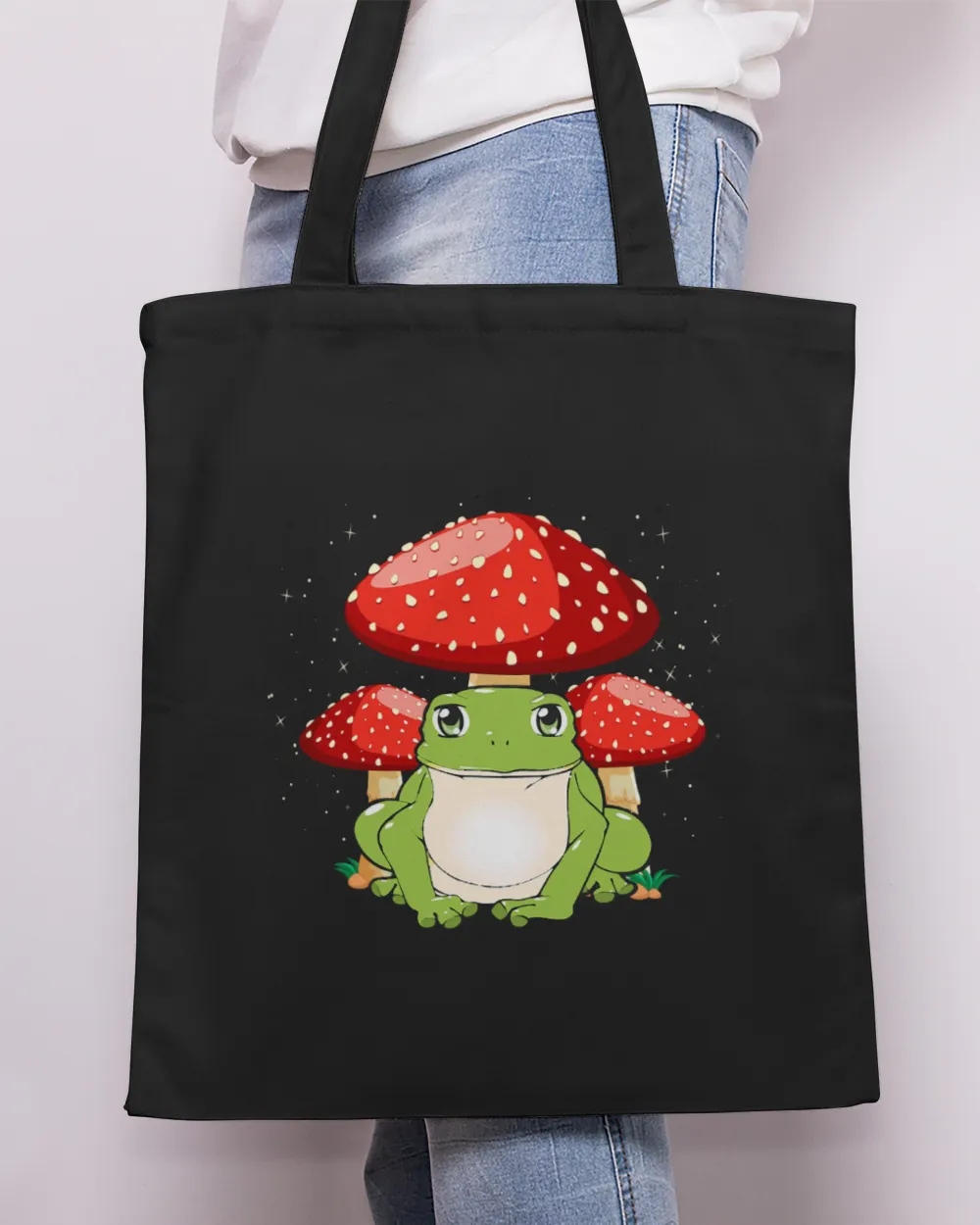 Frog Pet Mushrooms Fairy Dust Stars Goblincore Cottagecore Style