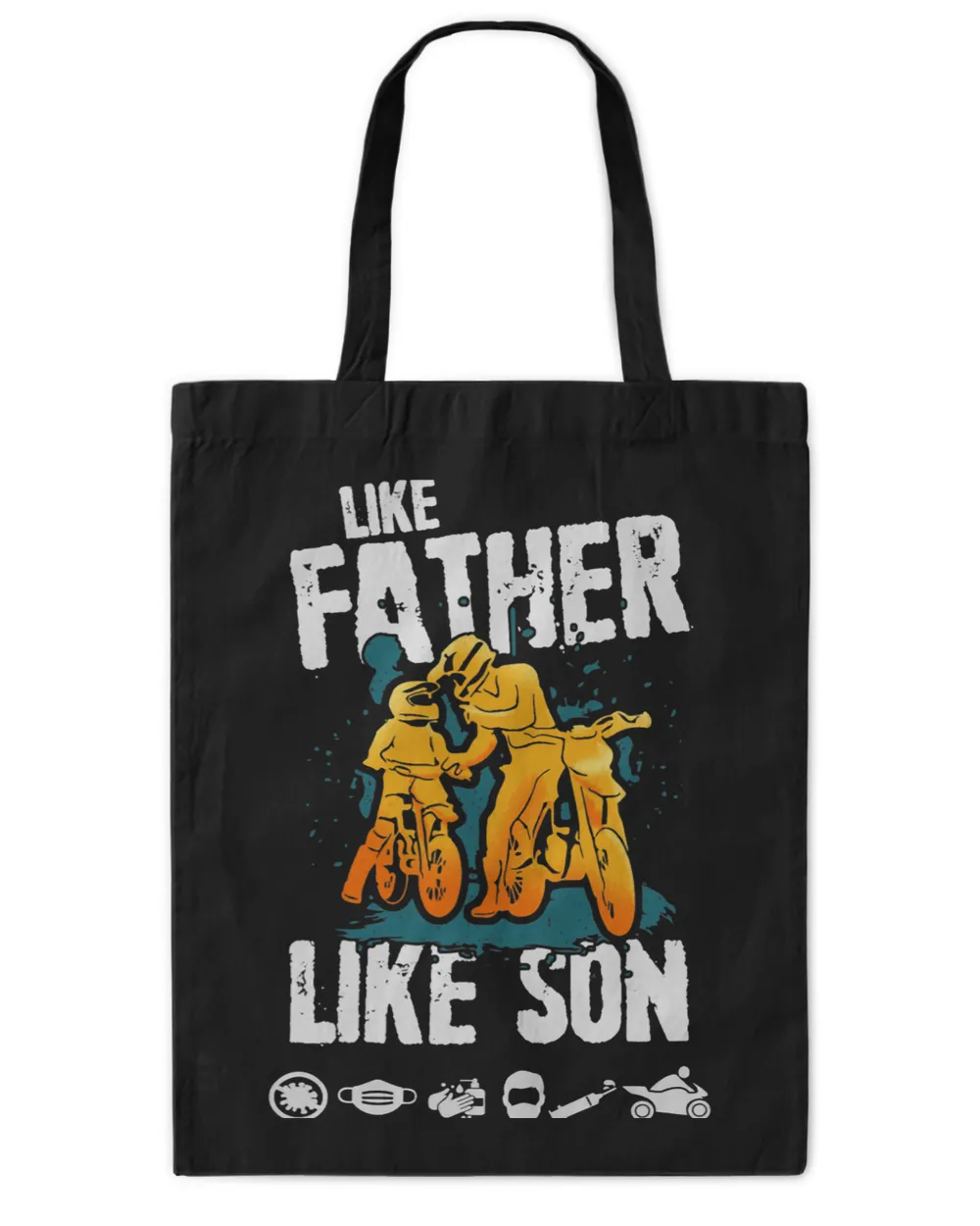 Fathers Day Tee Dirt Bike Dad and Son Graphic