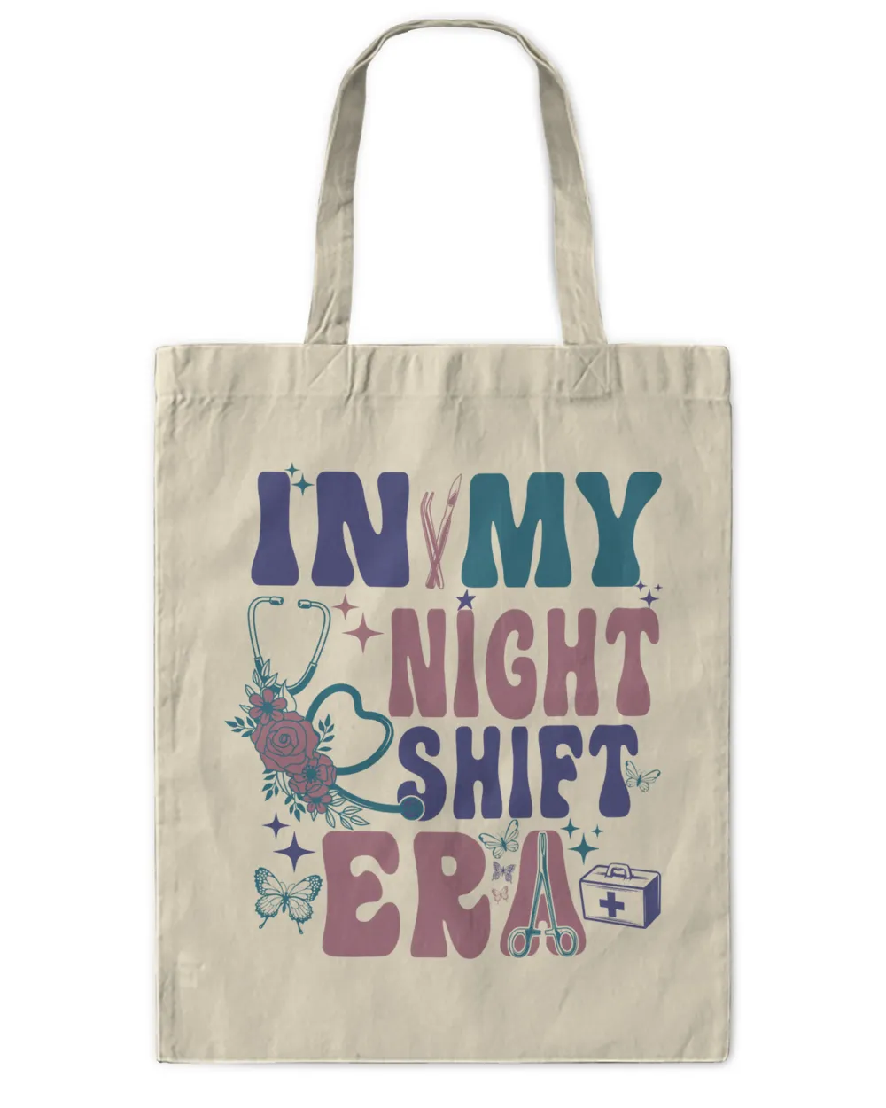 In My Night Shift Era Shirt, Night Shift Nurse Shirt, New Nurse Gift, RN Nurse Shirt, Nurse Life Shirt, Cute Nurse Shirt, Gift For Nurse Tote Bag - Printed in the EU natural onesize