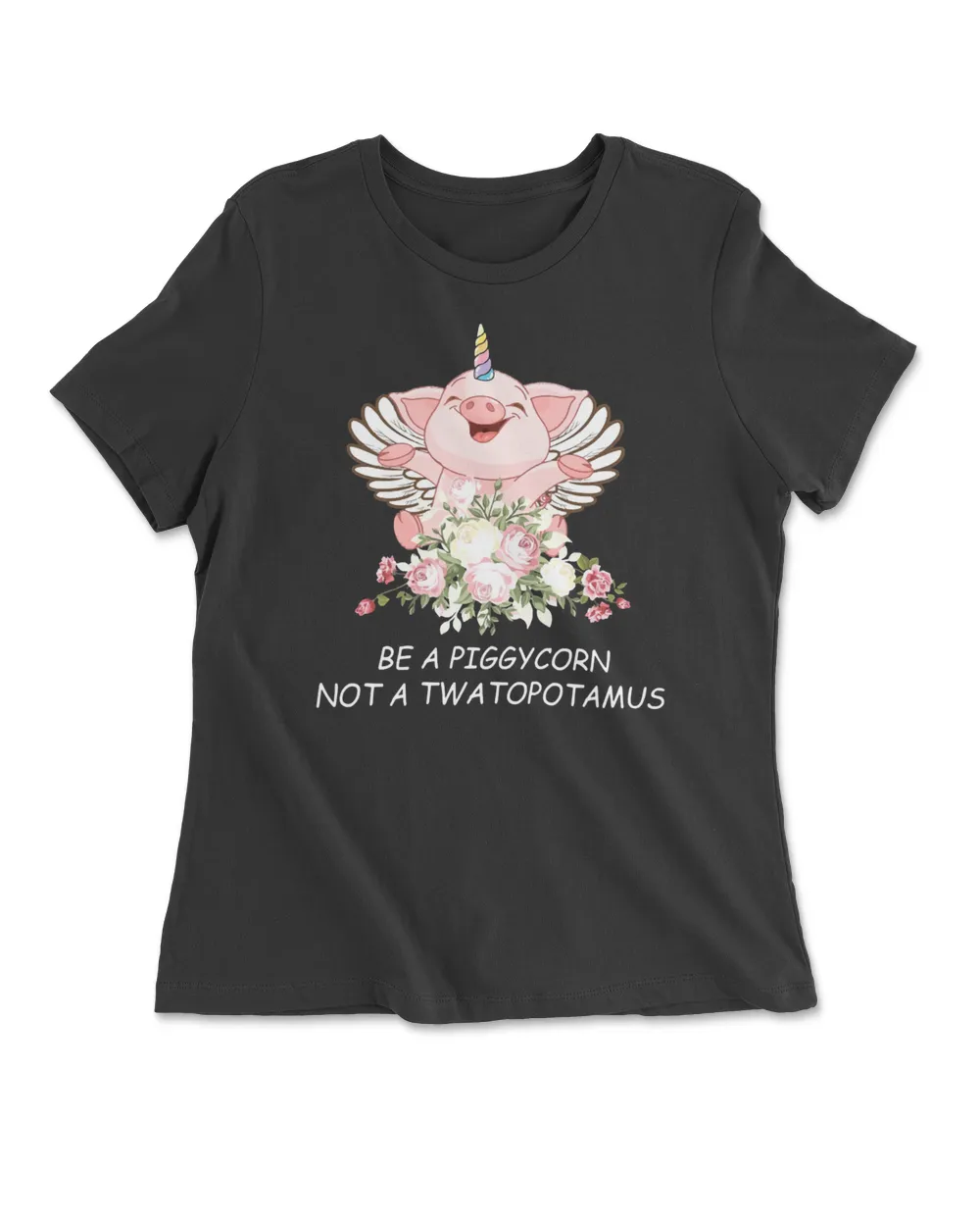 Pig be a piggycorn not a twatopotamus flowers funny smile oig animals pig unicorn 190 cattle