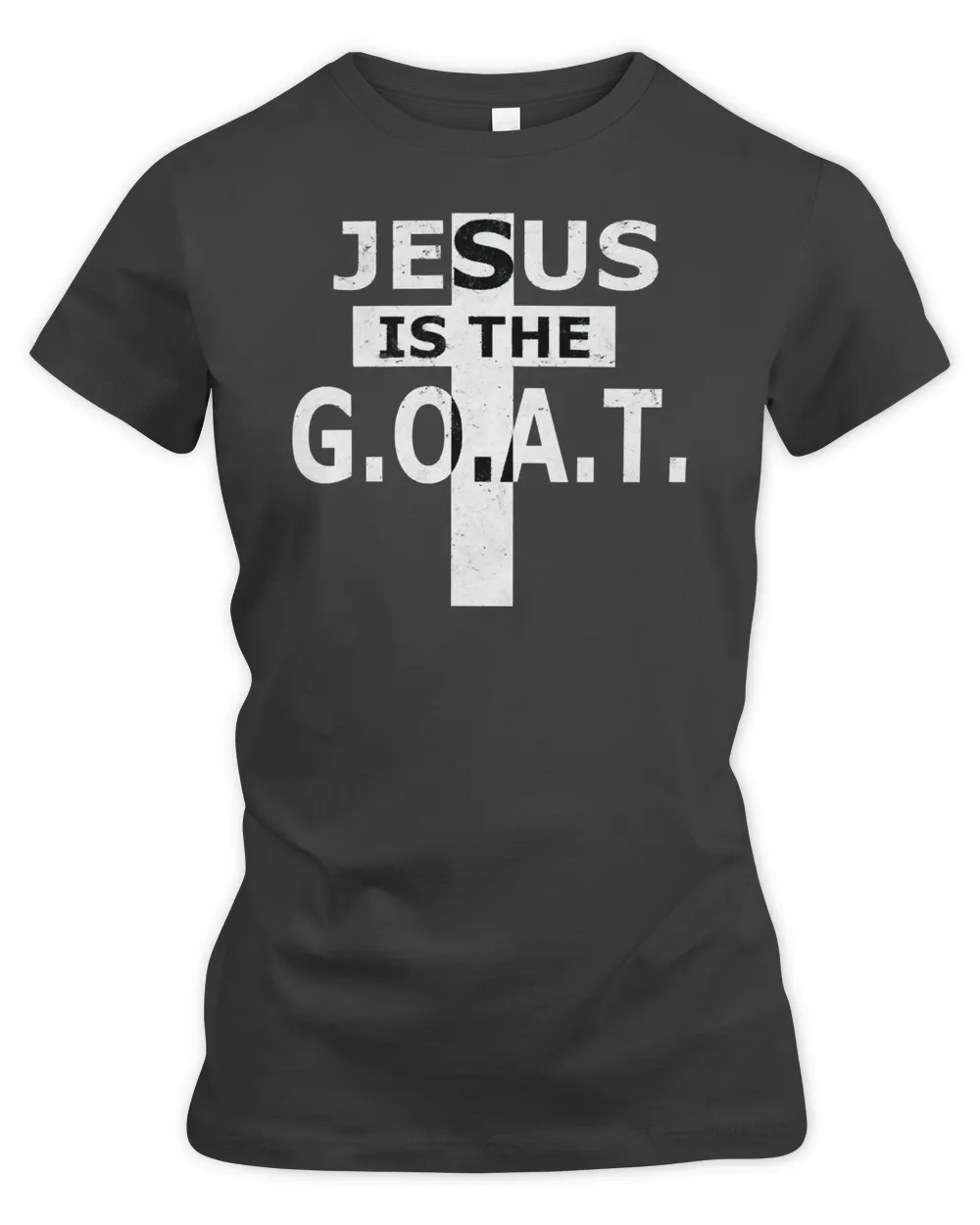 Christian Jesus is the GOAT design with cross weathered white prayer