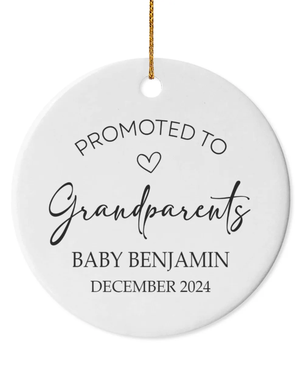 Personalized "Promoted to Grandparents" Pregnancy Announcement with Baby Name and Due Date