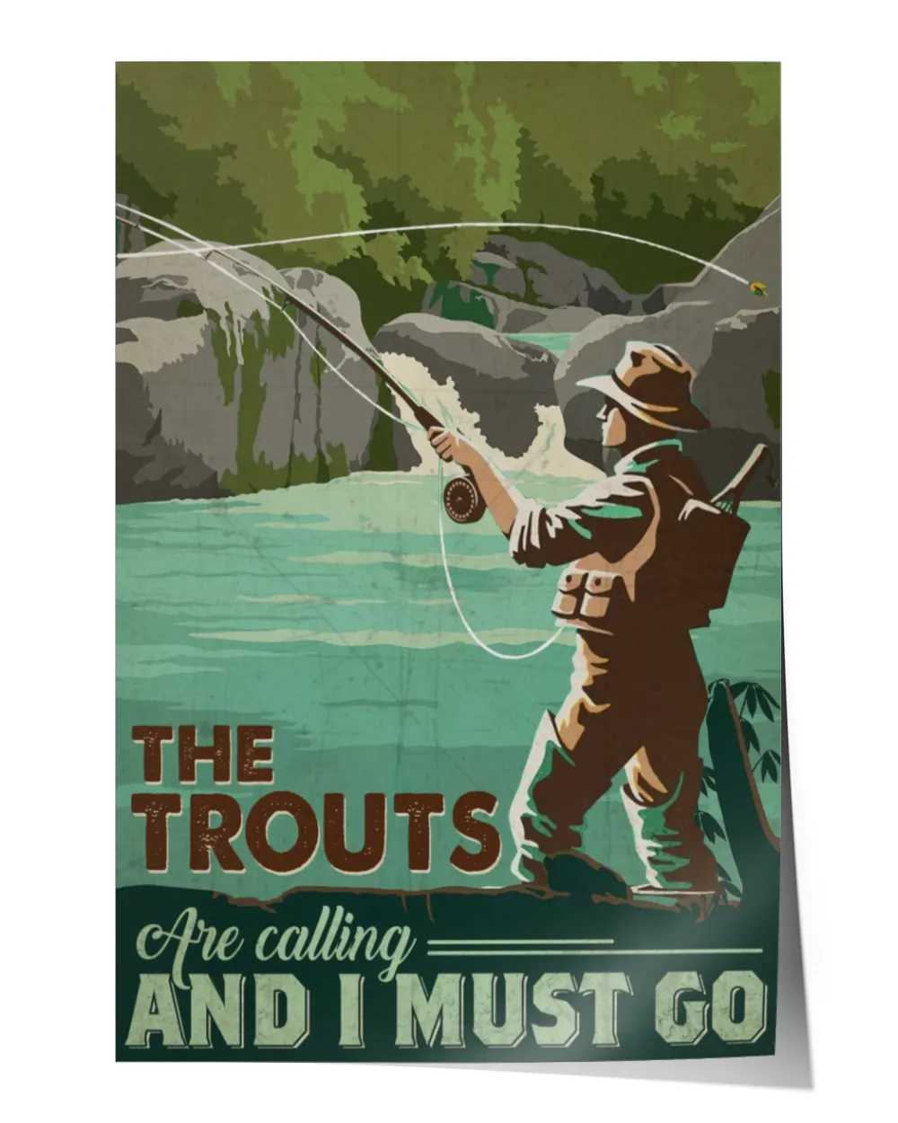 home decor poster trout calling poster ideal gift