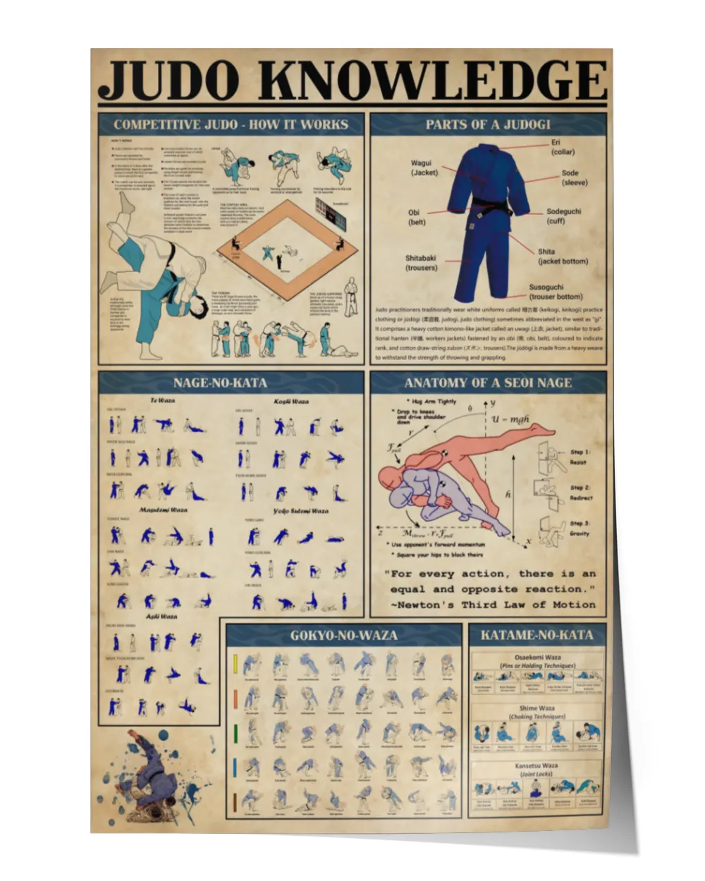 home decor poster judo knowledge poster ideal gift