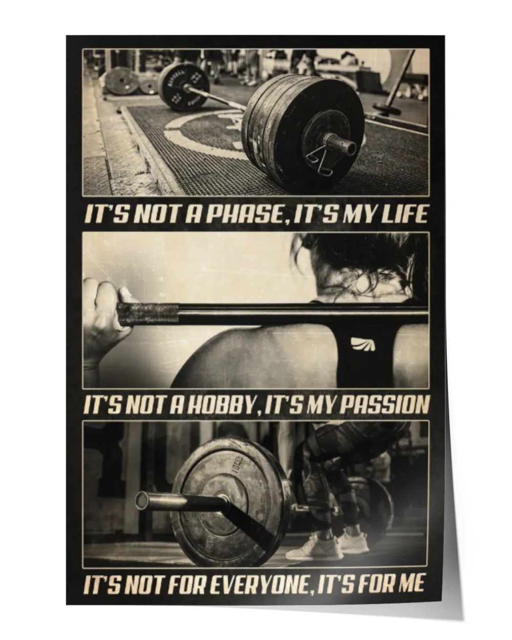 home decor wall posters girl barbell it's my life vertical poster ideal gift