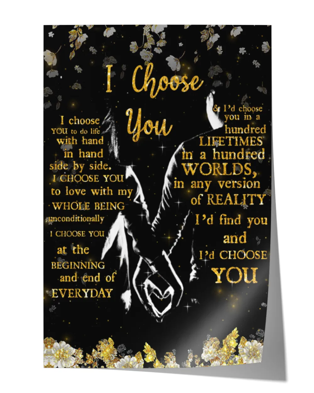 home decor wall posters Couple I Choose You vertical poster ideal gift