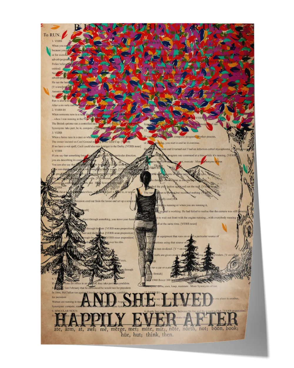 And she lived happily ever after posters Satin Portrait Poster (24x36in) white 24x36in