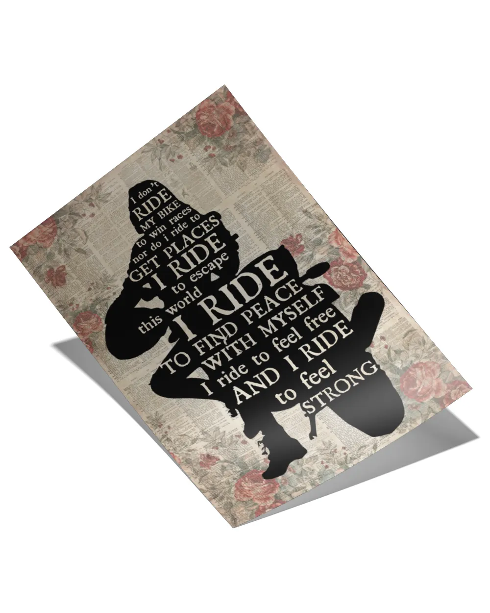 home decor wall posters Biker Girl I Ride Silhouette vertical poster ideal gift