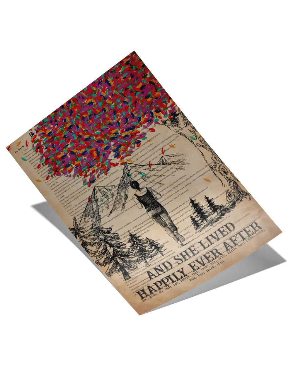 And she lived happily ever after posters Satin Portrait Poster (24x36in) white 24x36in