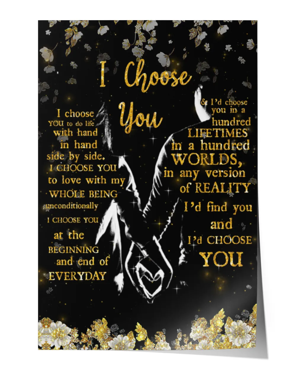 home decor wall posters Couple I Choose You vertical poster ideal gift