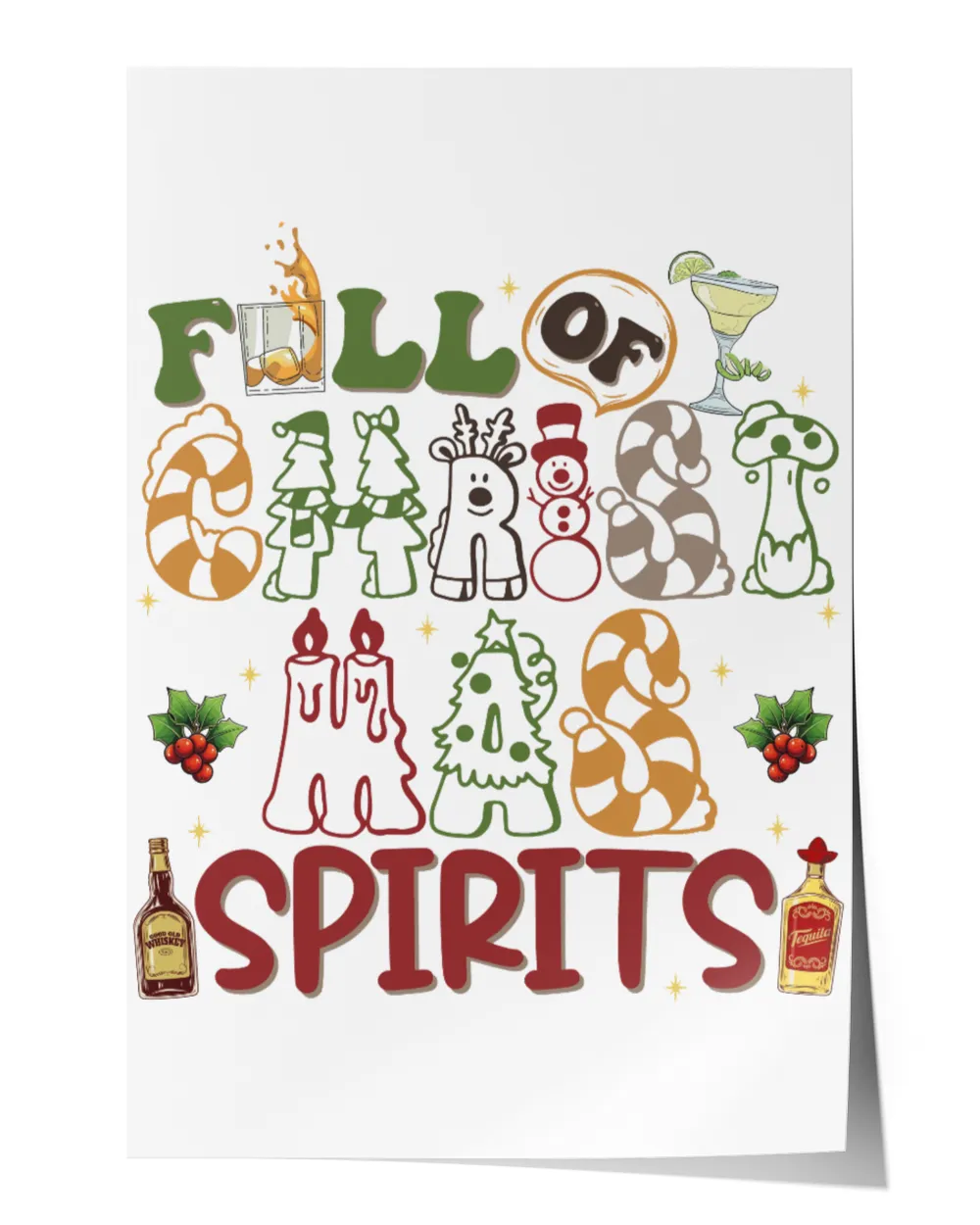 Full Of Christmas Spirits Sweatshirt, Hoodies, Tote Bag, Canvas