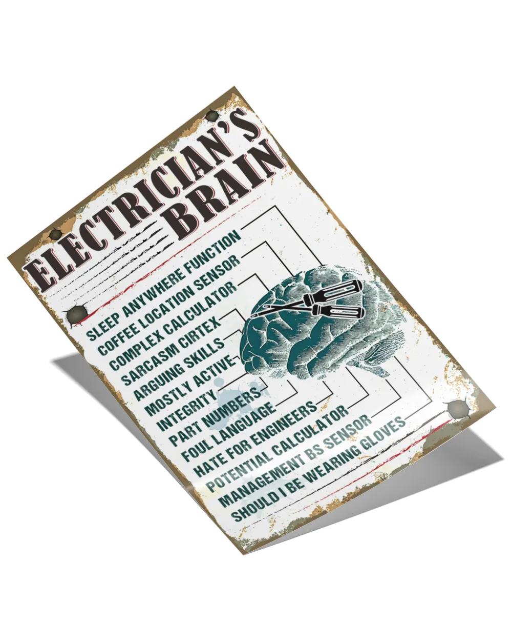 Electrician Braint Poster, Knowledge Poster