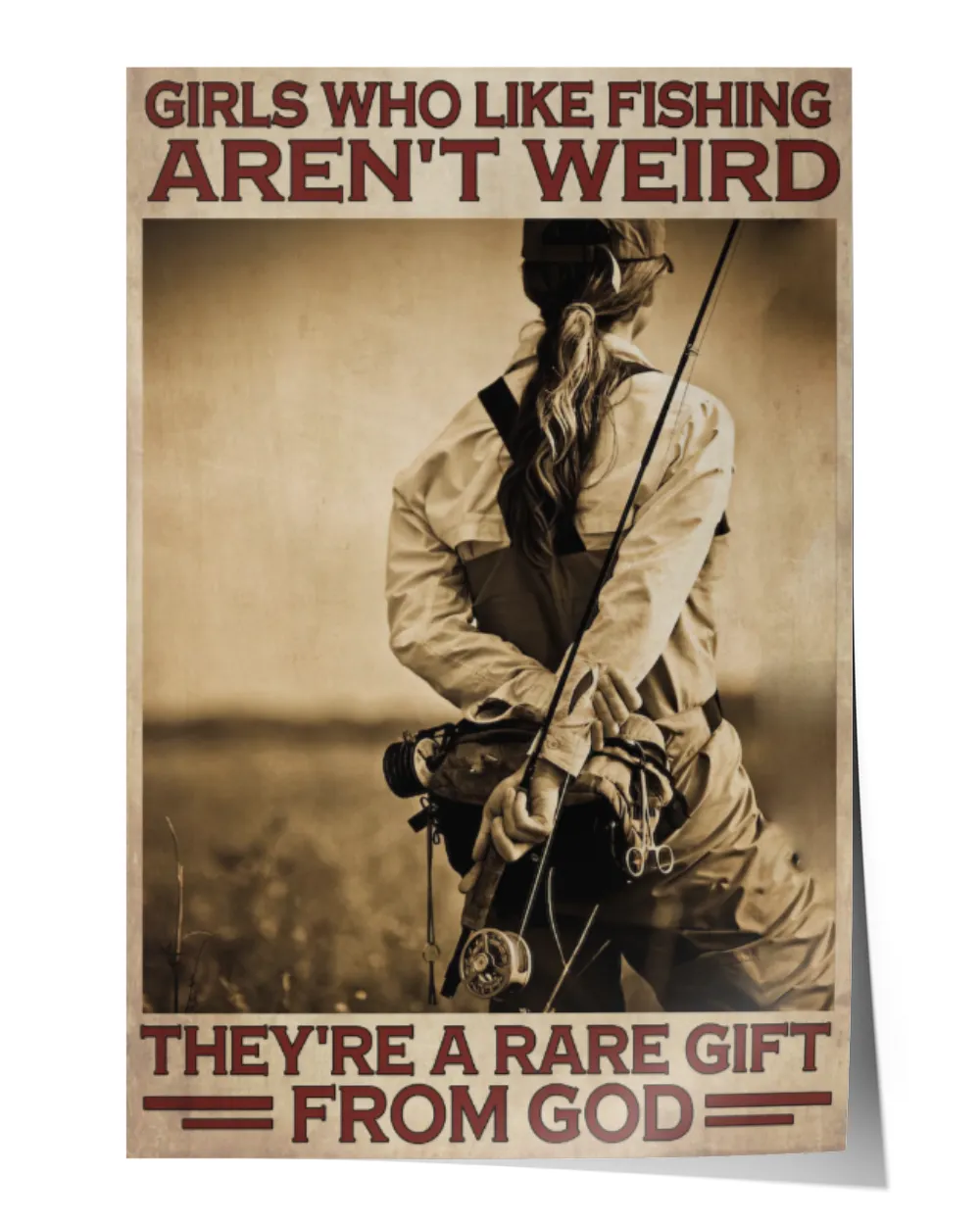 home decor wall posters girls who like fishing are a rare gift from god vertical poster ideal gift
