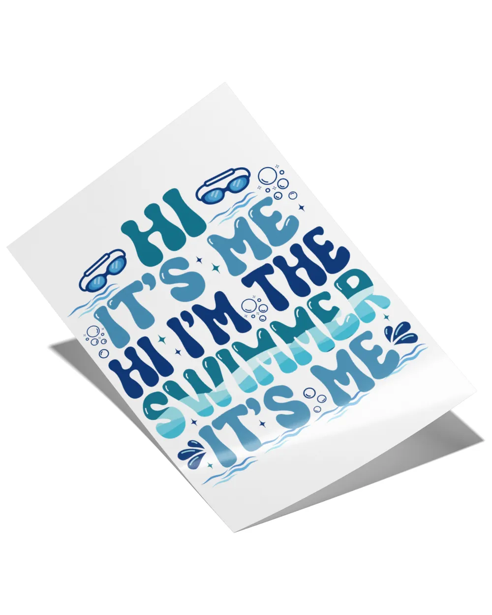 Hi It's Me Hi I'm the Swimmer It's Me Shirt, Swimmer Shirt, In My Swimmer Era Shirt, Swim Mom Shirt, Gift for Swimmer Satin Portrait Poster (12x18in) white 12x18in