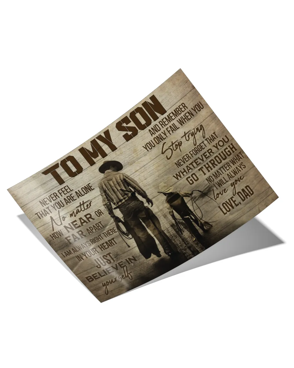 cowboy dad to my son home decor wall horizontal poster ideal gift