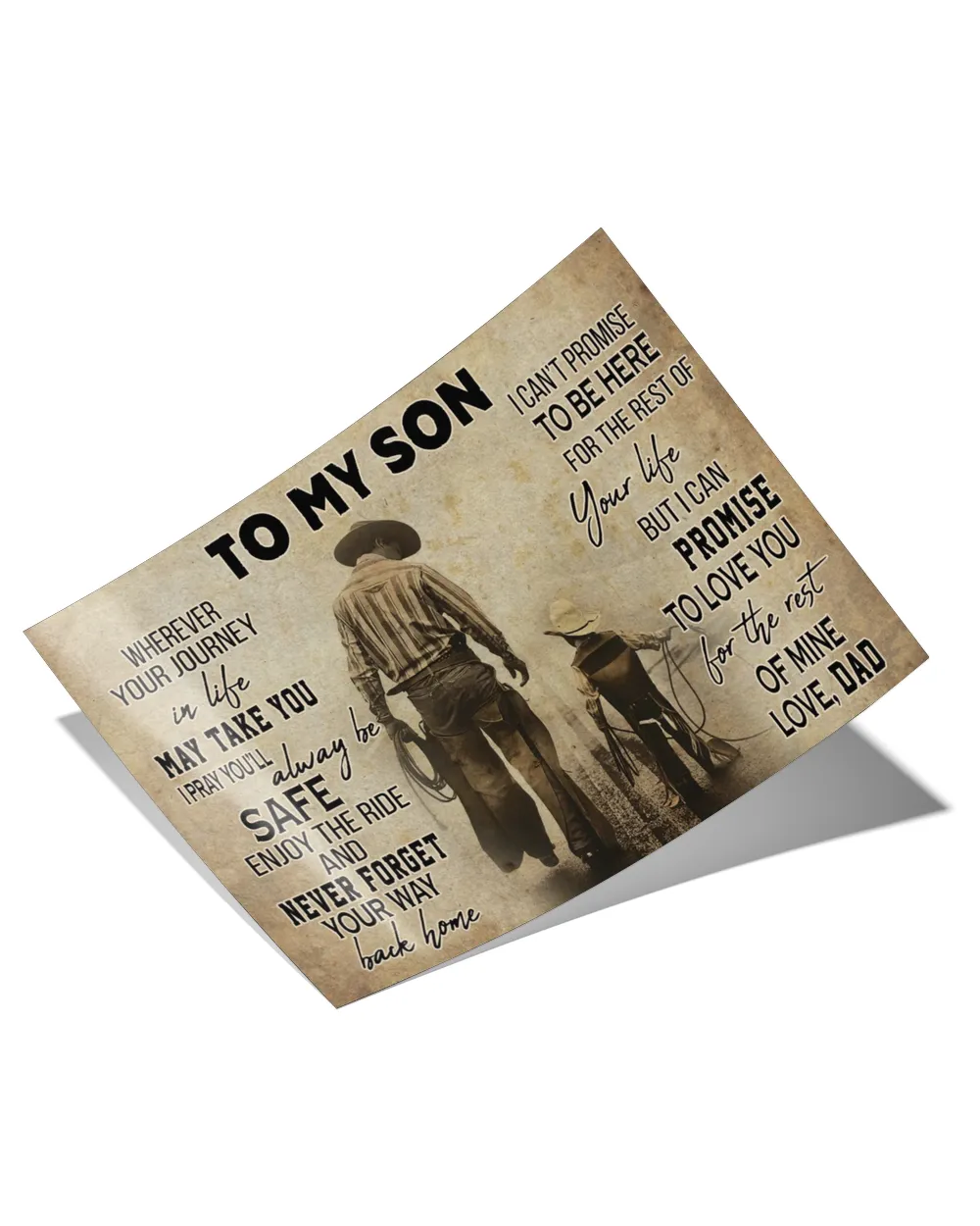 cowboy dad to my son v2 home decor wall horizontal poster ideal gift