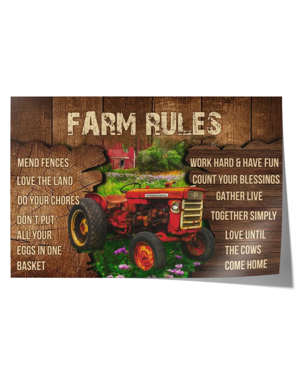 farm rules home decor wall horizontal poster ideal gift