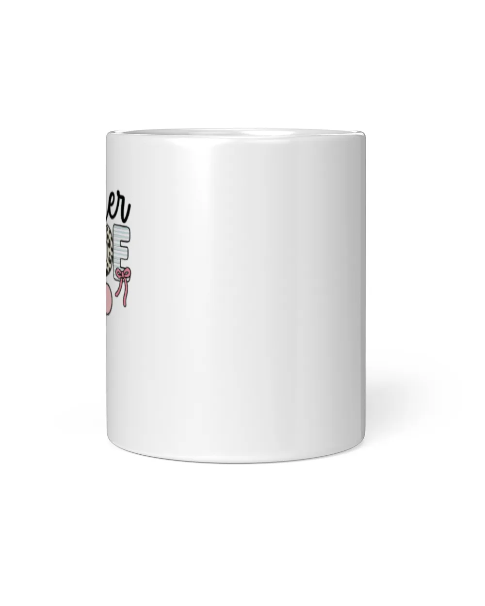 Teacher Mode Off Colorful Letters with Bow and Dotted SwitchTeachAha2104 White Mug white 11oz