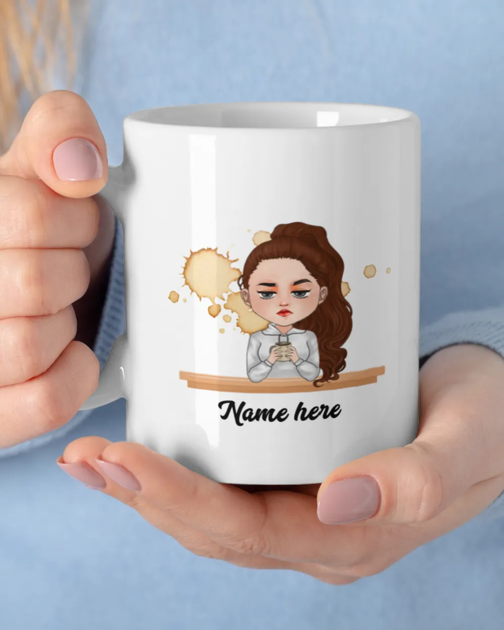 Grumpy Girl Coffee Custom Mug August Girl With Three Sides Personalized Gift