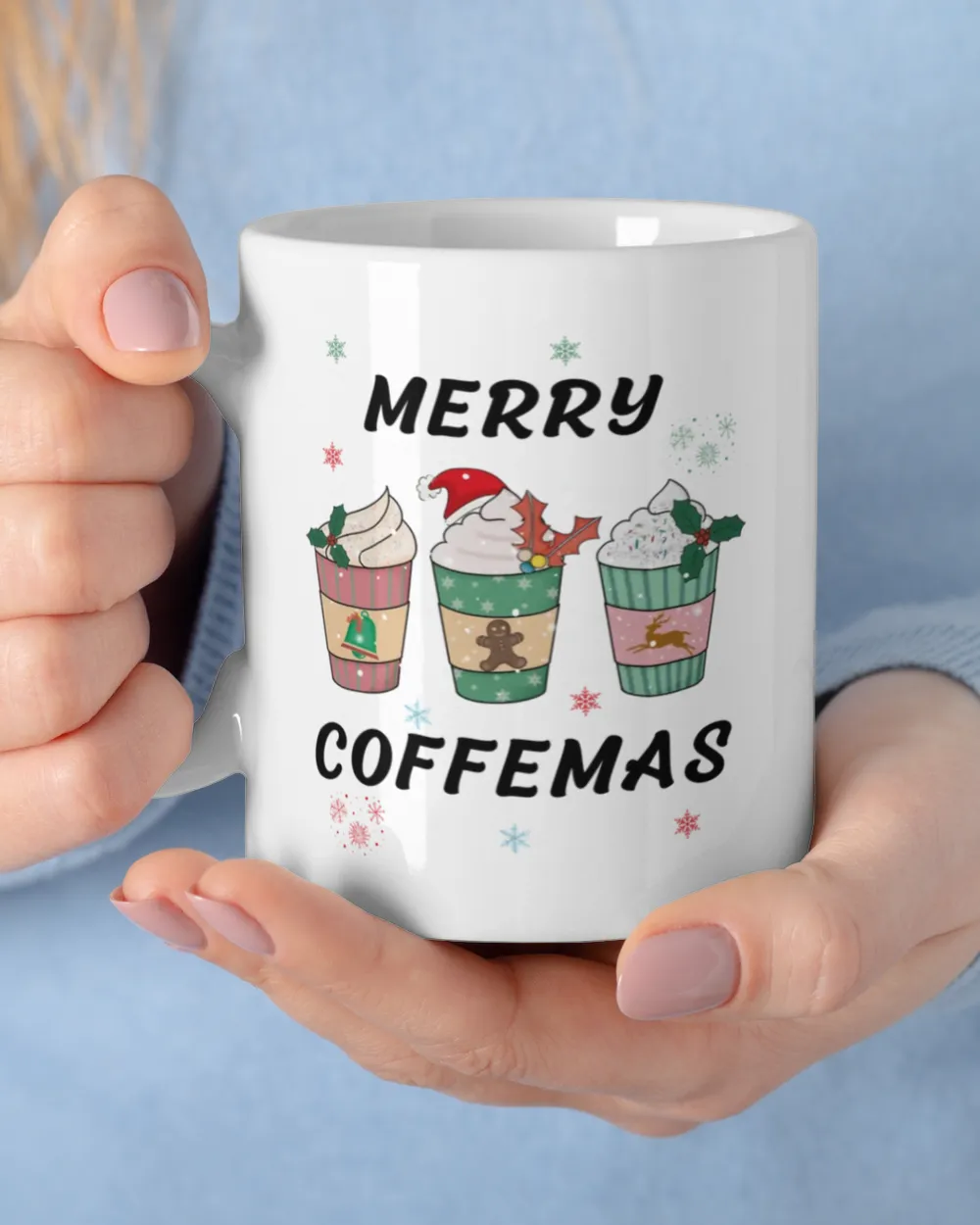 Coffee Lover Merry Christmas Coffee Mug White Mug white 11oz