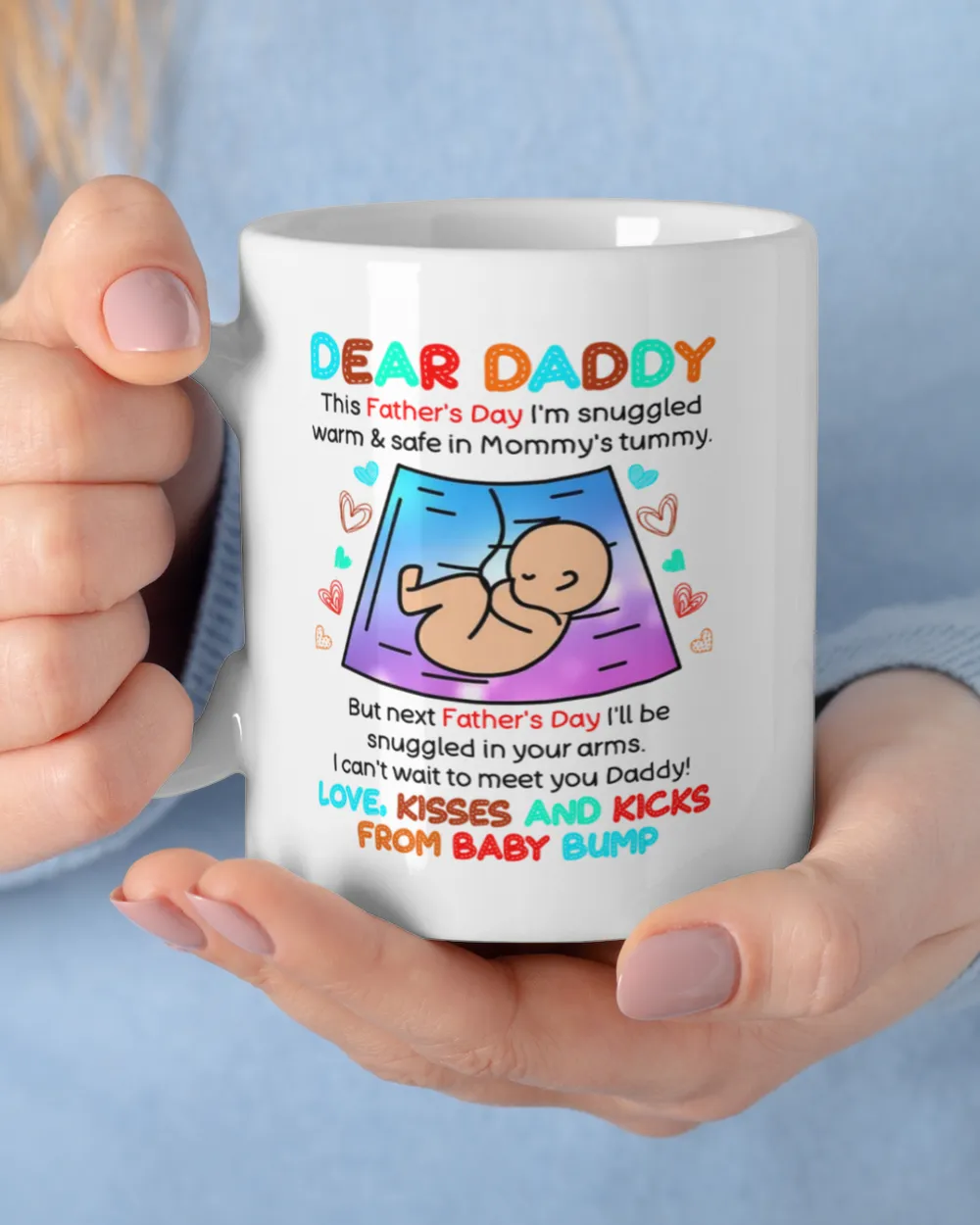 Dear Daddy I Can't Wait To Meet You Daddy Father's Day Mug